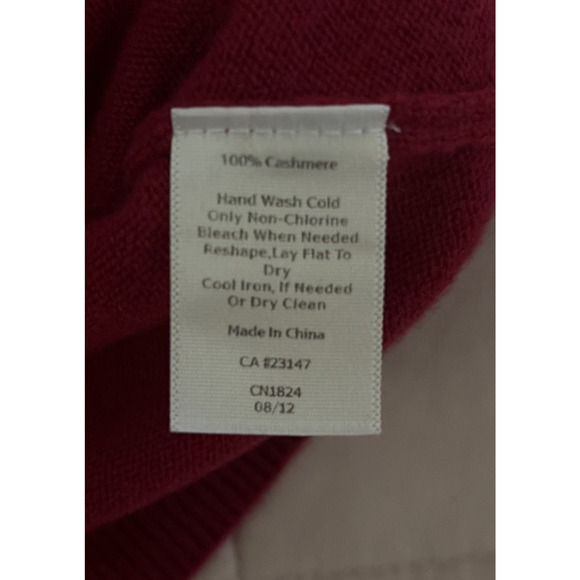 Talbots Women's Pure Cashmere Dark Pink Long Sleeve Pullover Sweater Classic - Picture 4 of 9